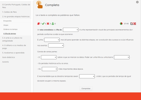 Actividade para completar un texto