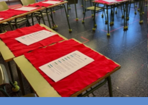 Aula preparada para xogar a Cifras e Letras.